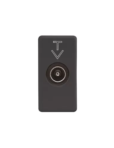 Toma de TV pasante Gewiss, conector macho de 9,5 mm, sistema gw21386, color negro